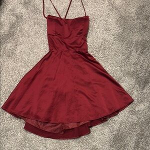 Elegant Red Satin Dress